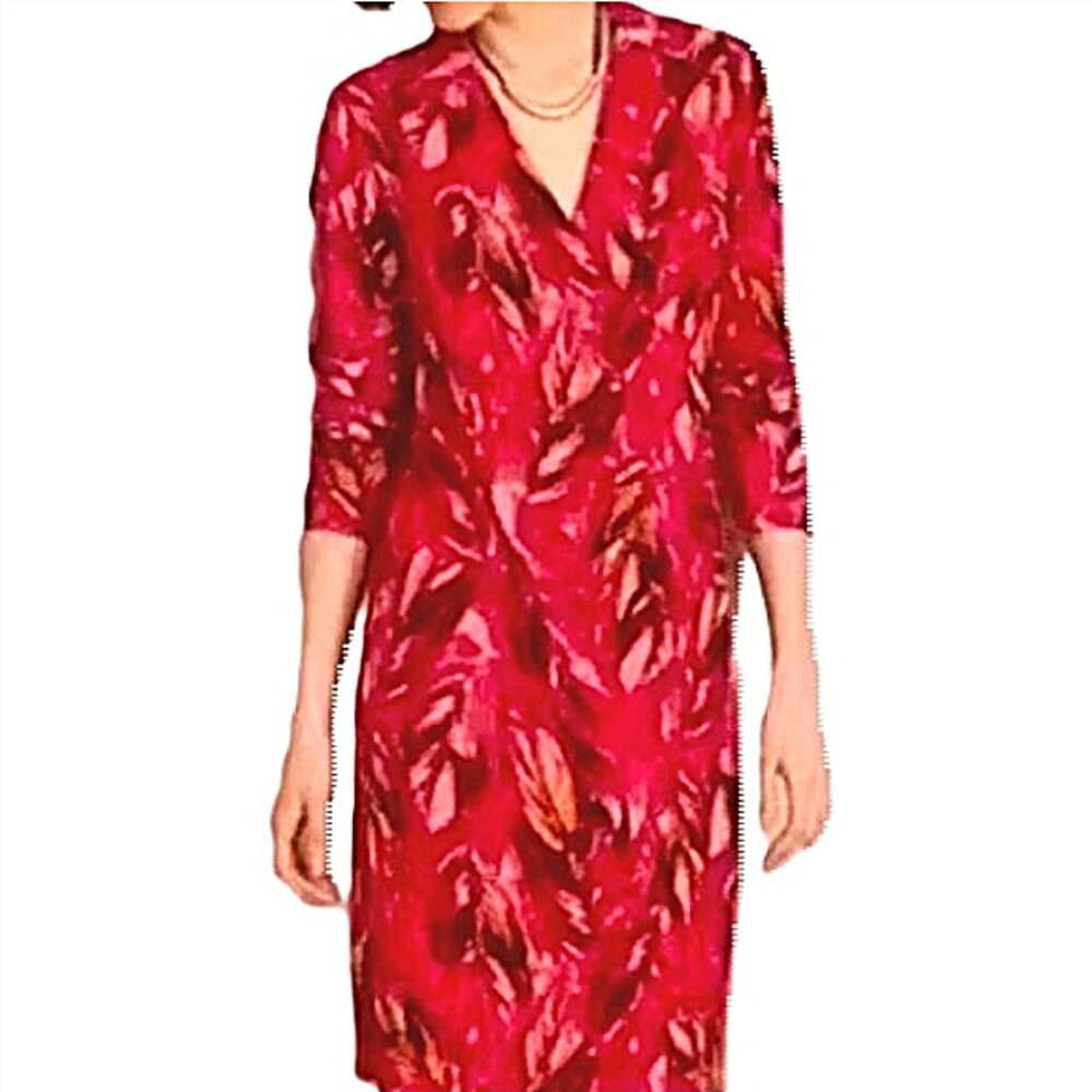 J.Jill faux wrap stretch wearever collection dress size SP